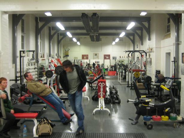 This is the main free weights area where the powerlifting goes on.  Thats Giles Goodwood darting out of the shot.